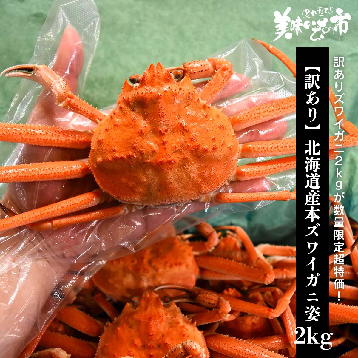 公式】 【訳あり】北海道産本ズワイガニ姿2kg (蟹)| とれたて！美味い