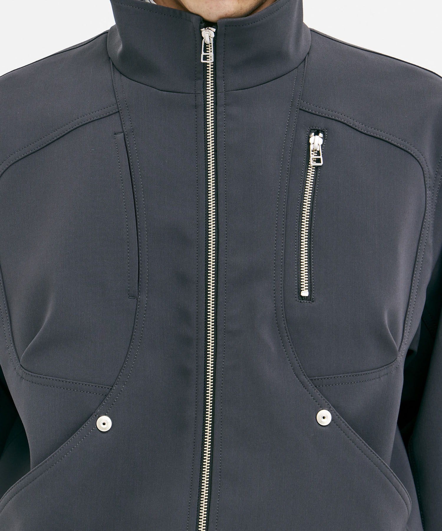 スタンドカラージップアップジャケット(1 DARK GREY): CONZ: MENS