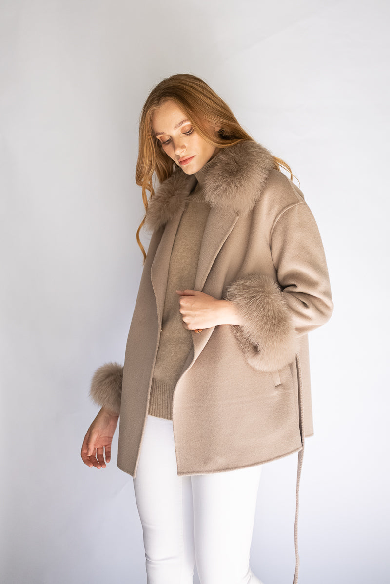 Lugano Cashmere Coat - Greige – Constance The Label