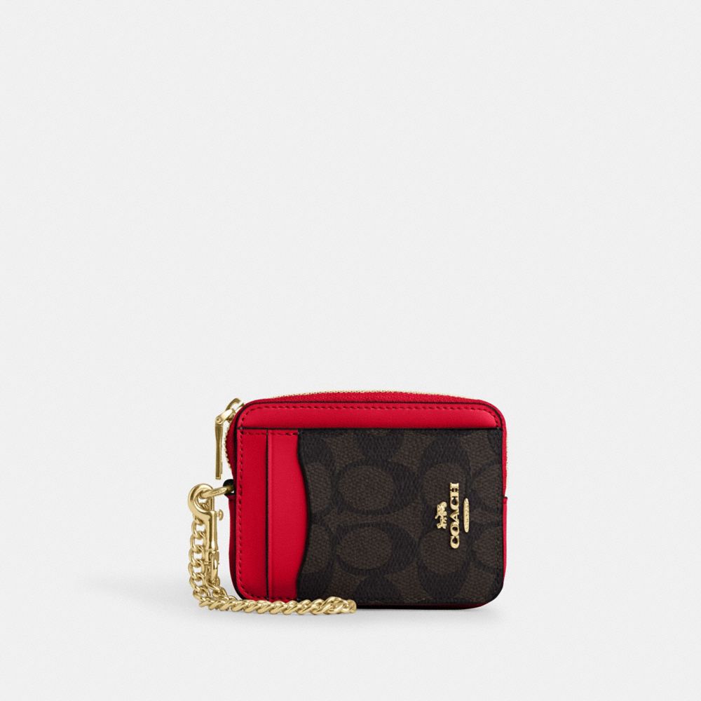 COACH® Outlet | Zip Card Case In Signature Canvas