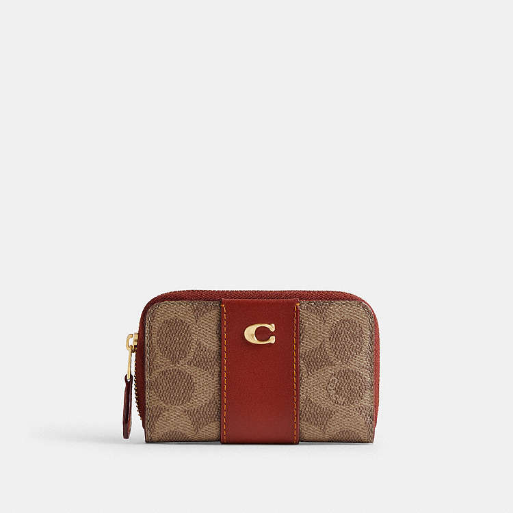 COACH® Outlet | Essential Small Zip Around Card Case In Signature