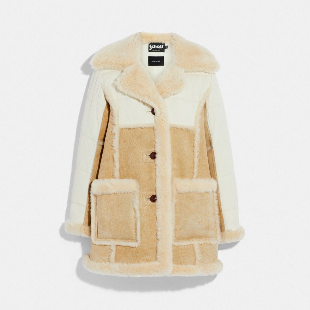COACH® Outlet | Coach X Schott Nylon Shearling Coat
