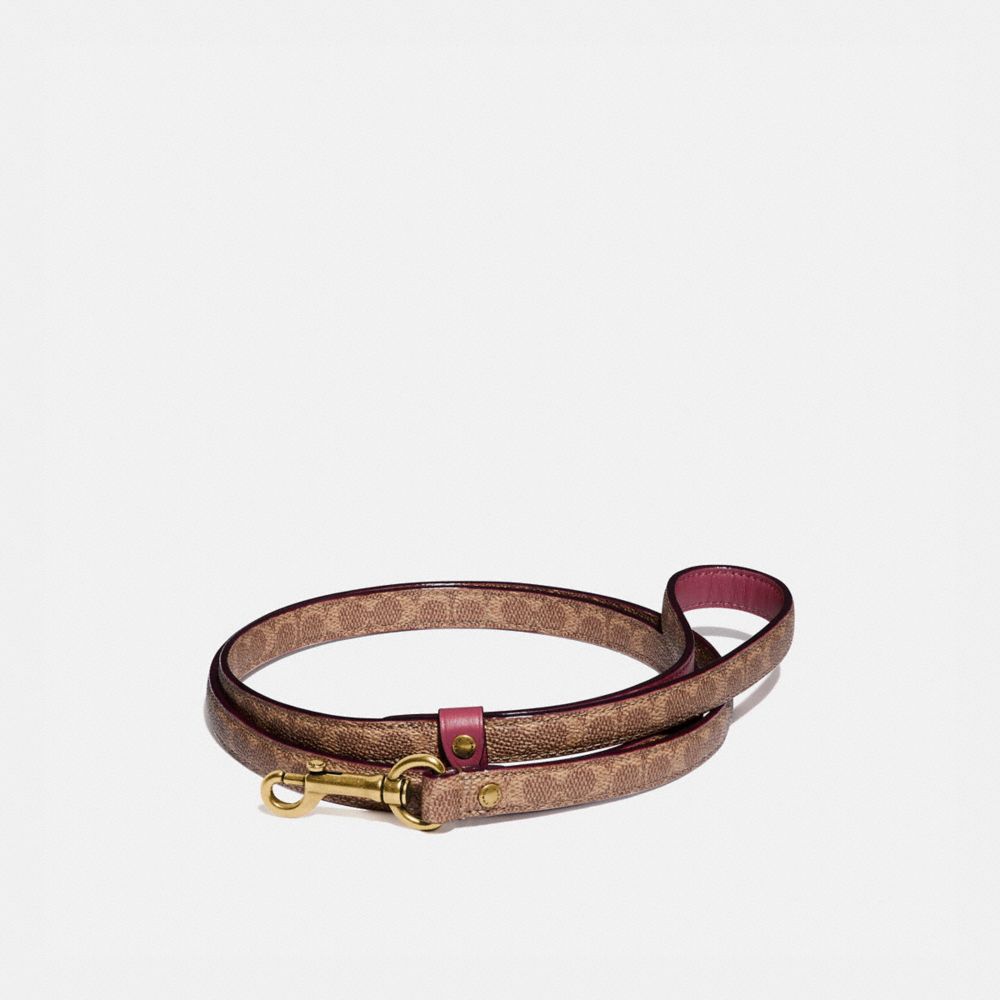COACH® | Small Pet Leash In Signature Canvas