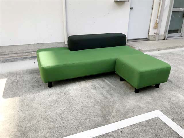 無印良品 株式会社内田洋行 ベンチ型ソファ ライトグリーン 【公式通販】