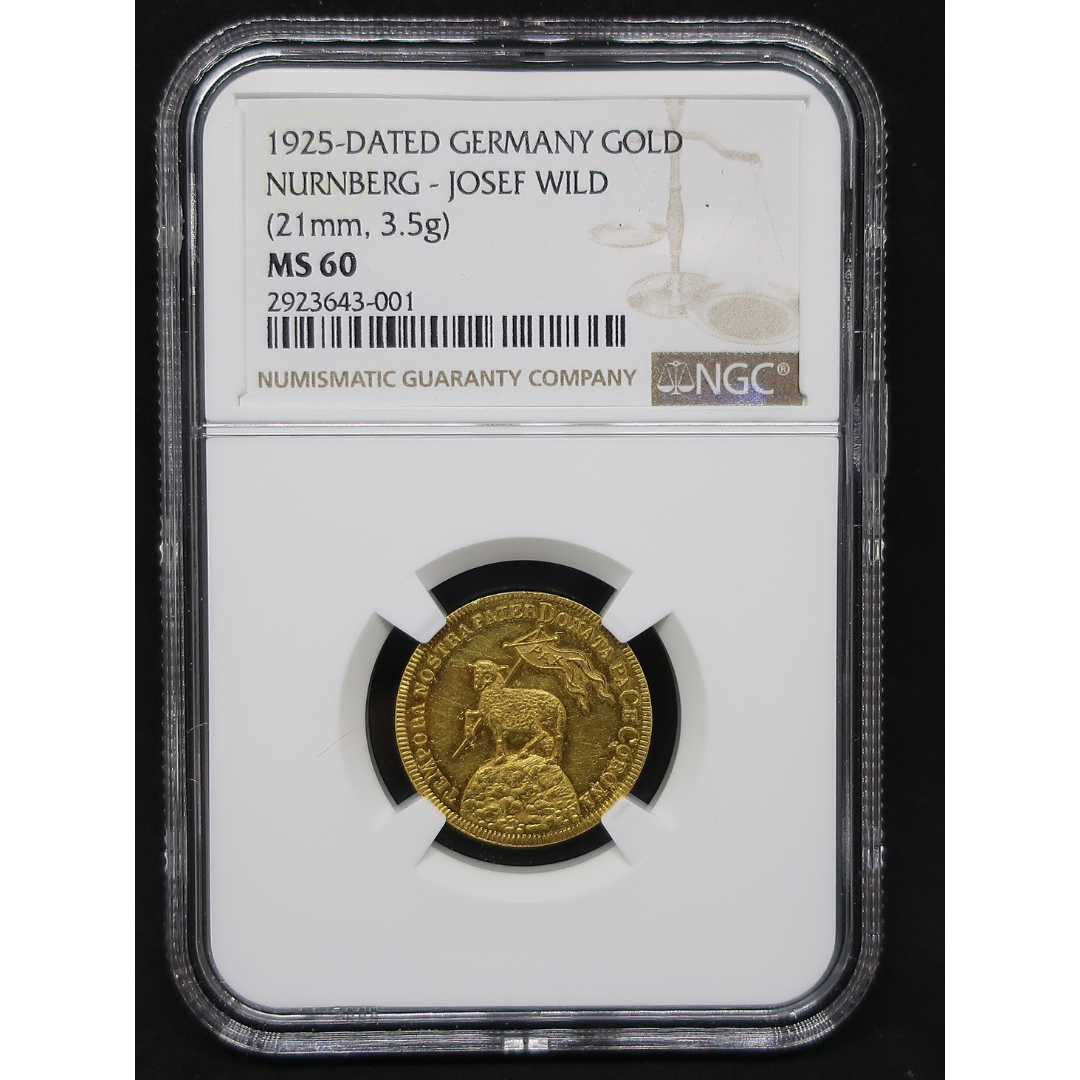 1925 ドイツ ニュルンベルク ダカット金貨 MS60 NGC ラムダカット金貨