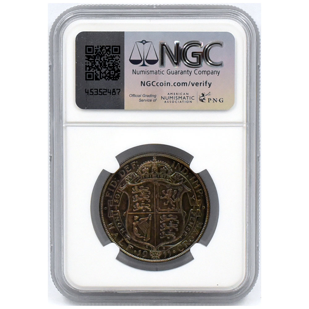 イギリス 1911 ジョージ5世 1/2クラウン 銀貨 NGC PF67 4327656007