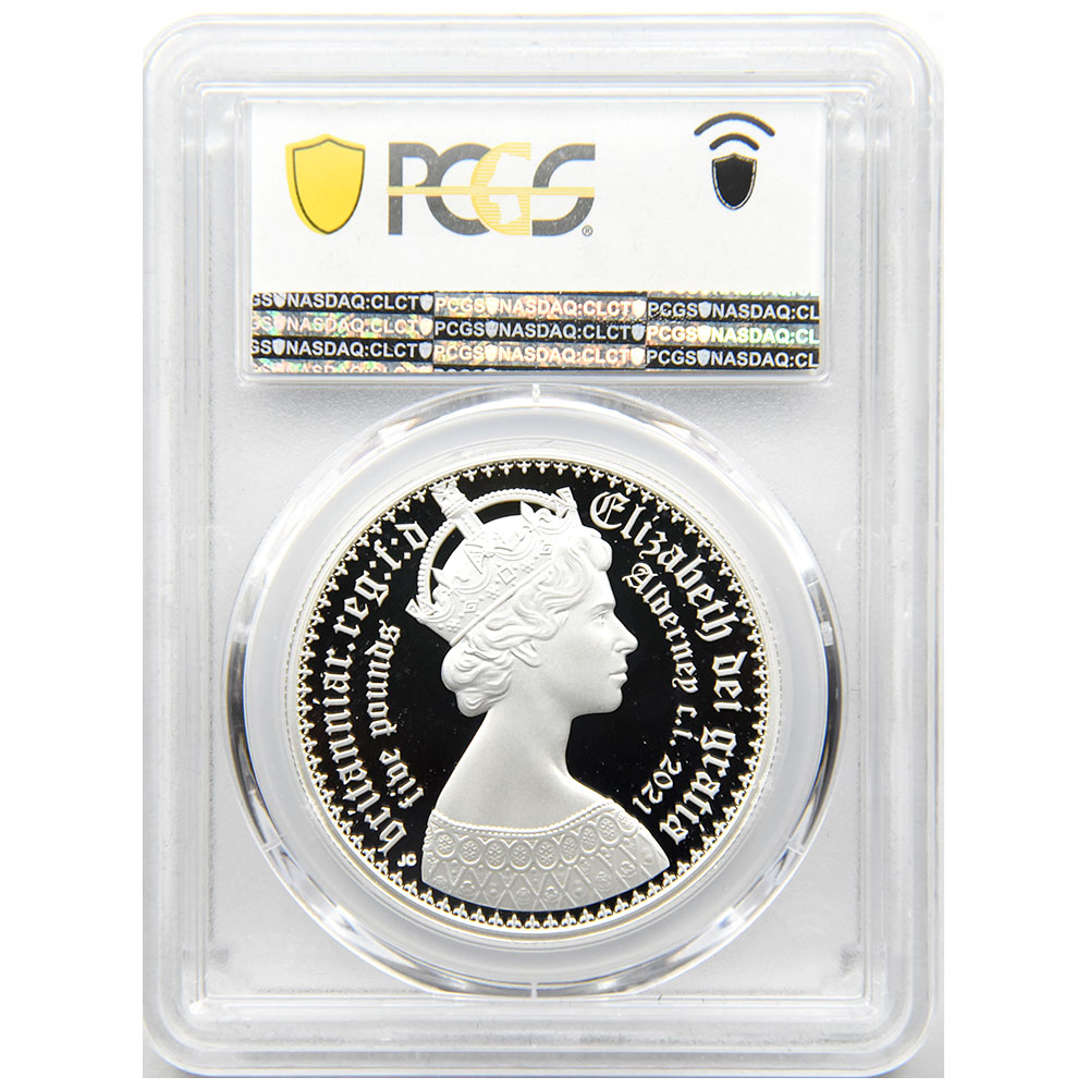 2枚セット】オルダニー島 2021 エリザベス2世 5ポンド 銀貨 PCGS