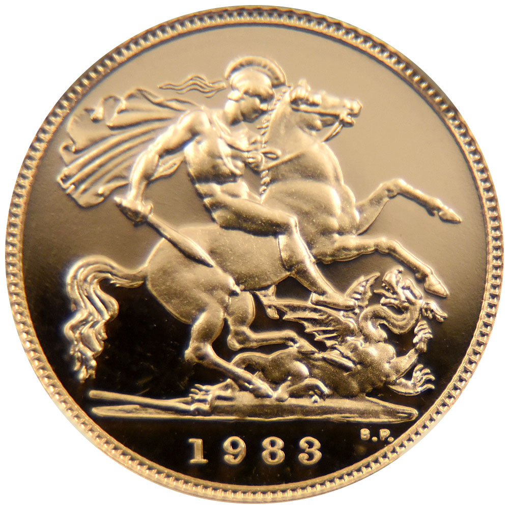 イギリス 1983 エリザベス2世 1/2ソブリン 金貨 NGC PF 69 ULTRA