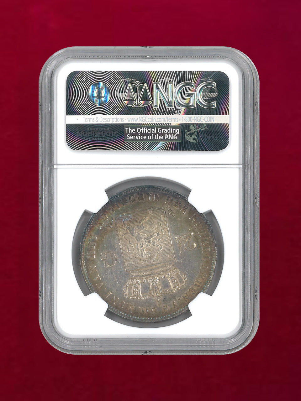 オランダ】2.5ギルダー 銀貨 1850 NGC AU DETAILS SURFACE HAIRLINES