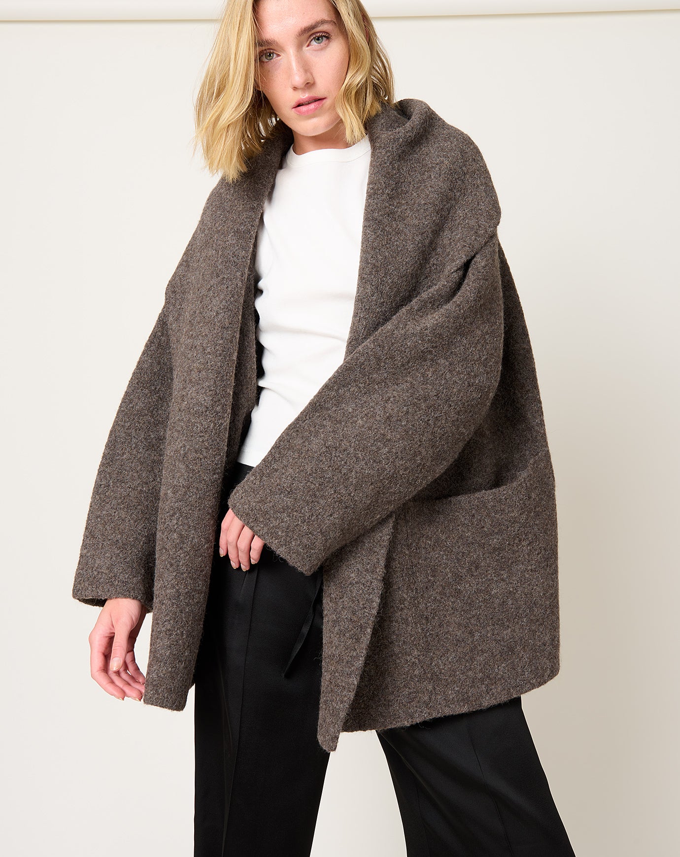 Louren big shawl collar double coat louren big shawl collar double