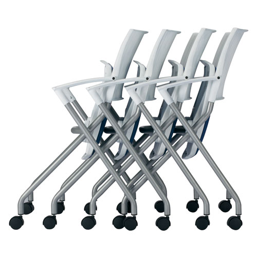 スマートスクール / 会議イス FJC-K6AL NV ネイビー 肘付