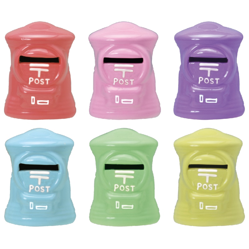 ポスト型貯金箱ミニミニパステル6色セット｜郵便局のネットショップ