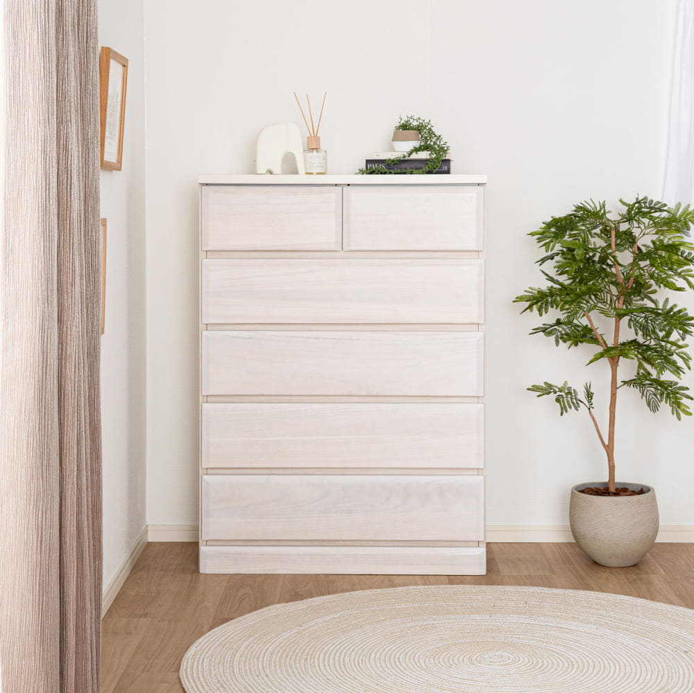 ハイチェスト ドールⅡ80－5 WH(幅80㎝5段 5Y)WH): 収納