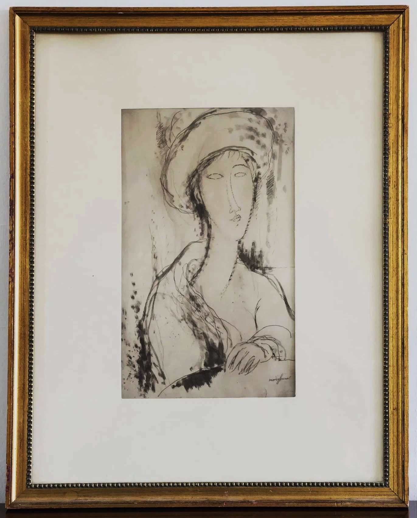 Modigliani【少女の肖像】肉筆油彩画 模写 Modigliani【少女の肖像