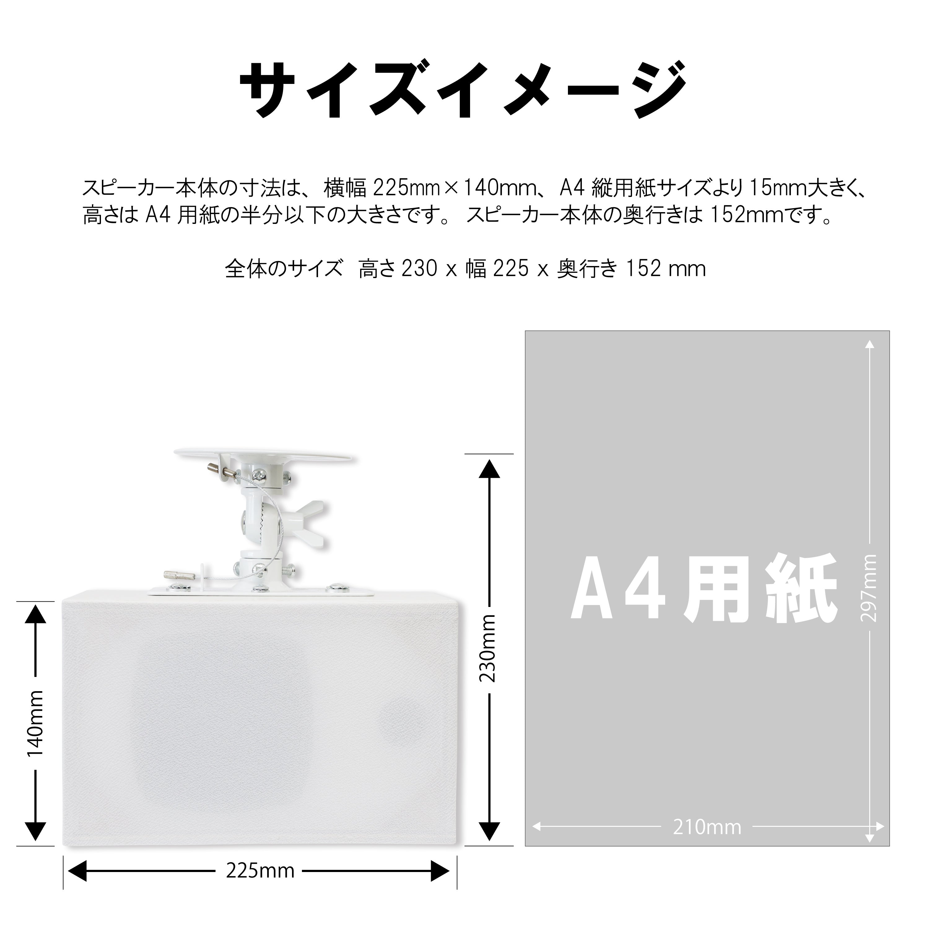 ダイトーボイス 天吊りスピーカー DVT-WD1 壁掛け・天井両対応 定格15w
