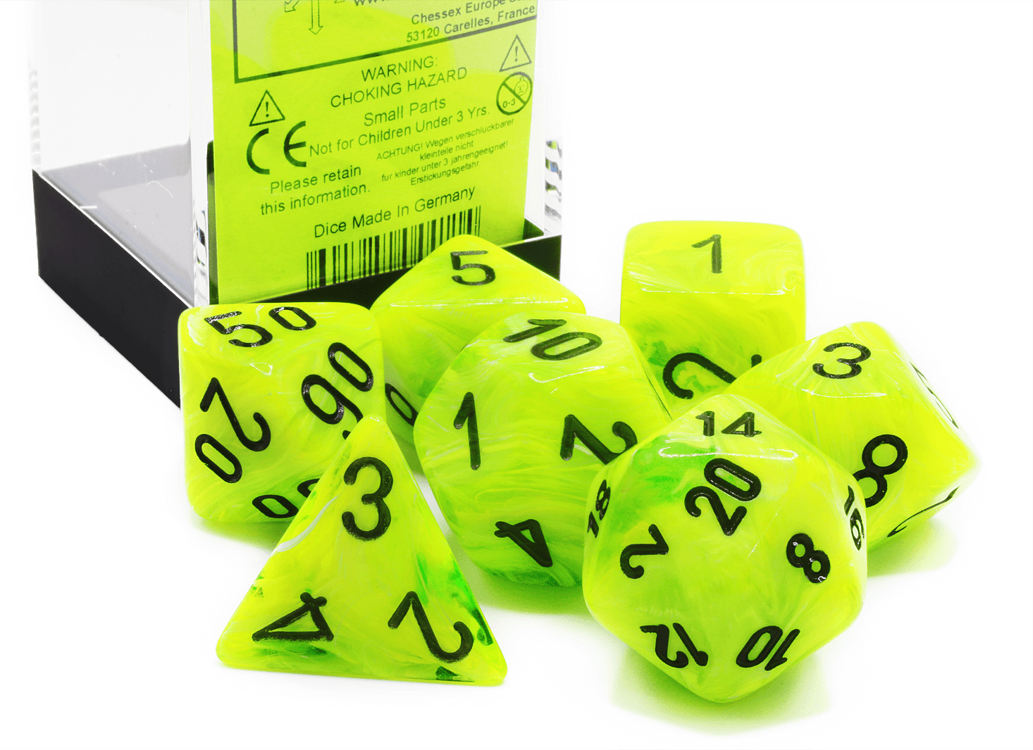 Chessex Mega-Hedrals Large Dice Set (Vortex: Bright Green And