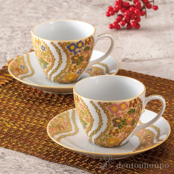 送料無料】 ペアコーヒー 花詰 セット / セット ソーサー ティーカップ