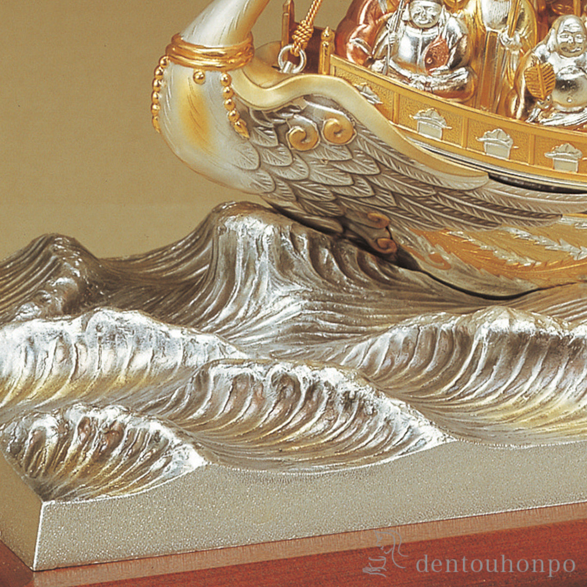 純銀製 恵比寿様 置物 ガラスケース・共箱付 縁起物 七福神 純銀製