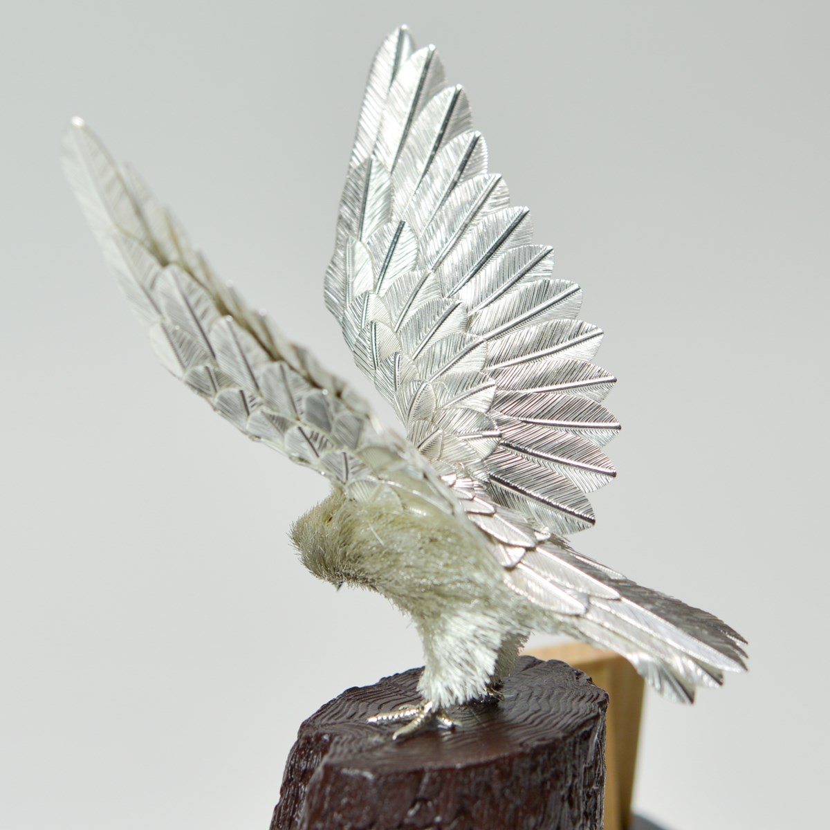 送料無料】 銀製 白鷹 F 50g / 光則（銀工芸） 高級 コレクション 美術