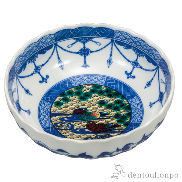 九谷焼 一窯 皿 オシドリ？