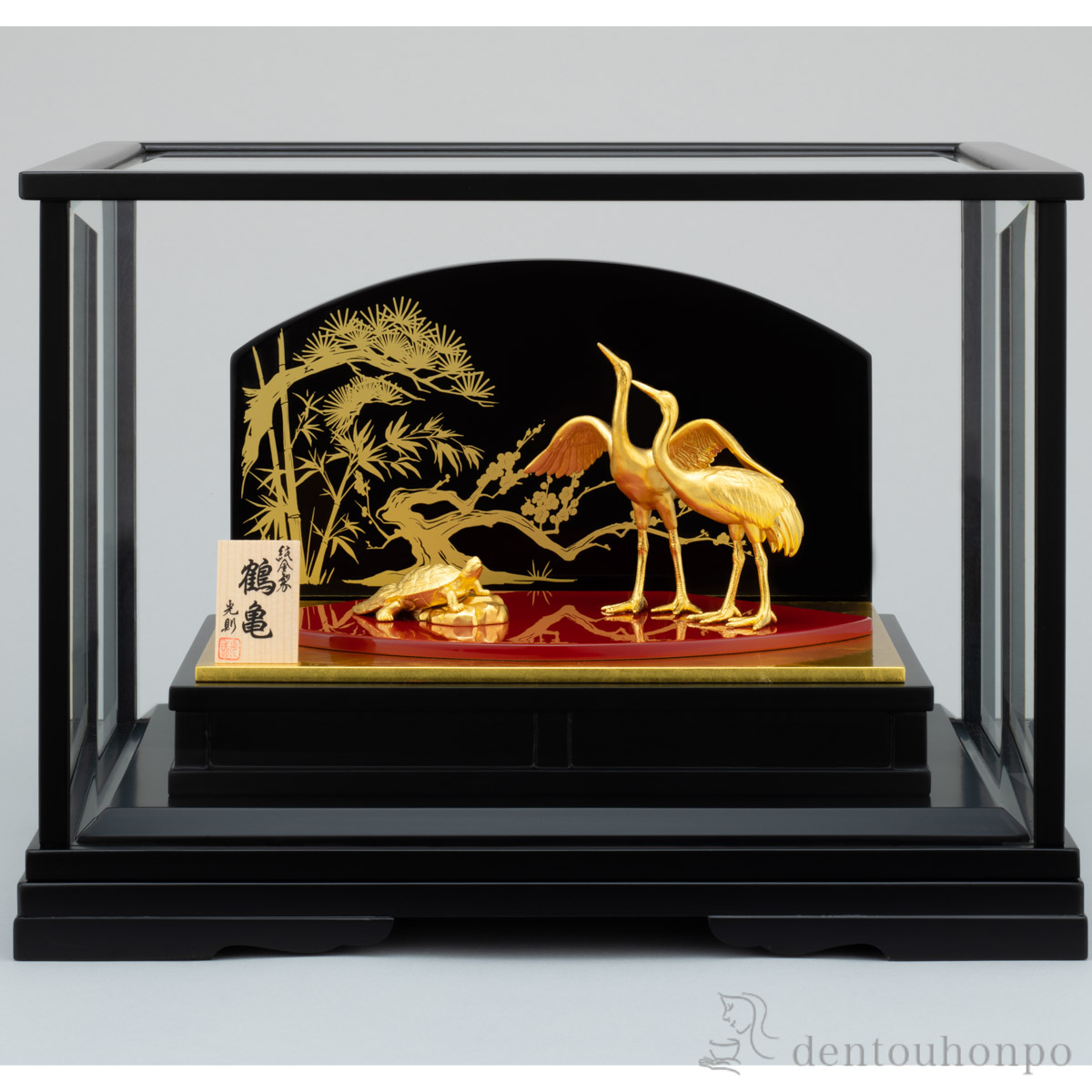鶴の香合 朱塗り金 【公式通販】