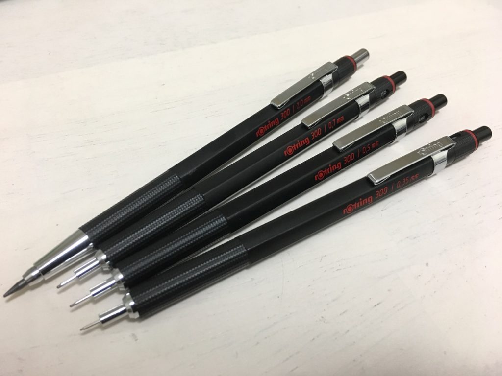 廃番品〉rotring 800 芯ホルダー2.0mm クラッチノック式 黒+芯 廃