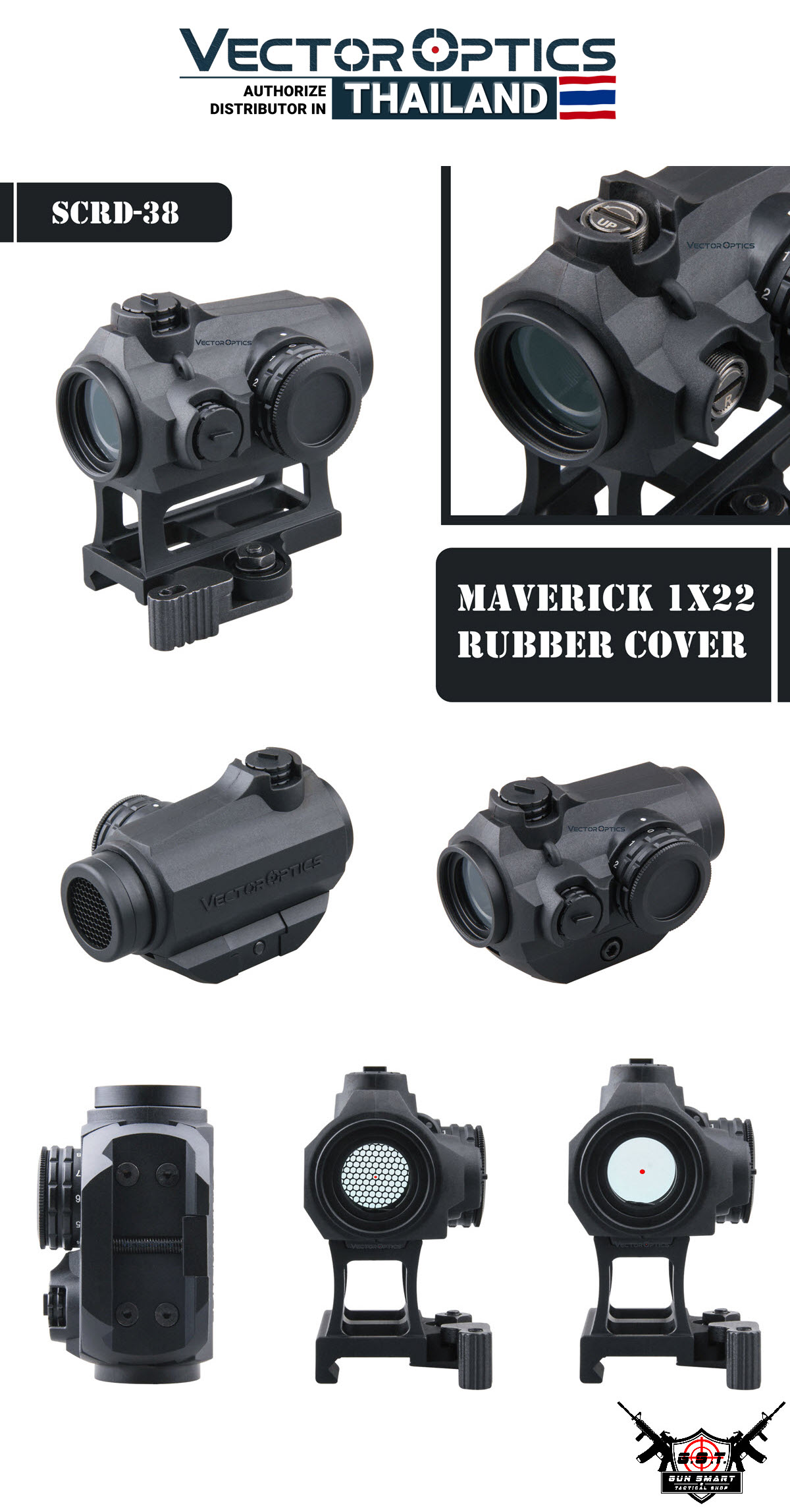 MAVERICK GEN III 1X22 MIL (3MOA) RUBBER ARMORED RED DOT