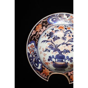 古伊万里染錦花籠文髭皿 P075｜骨董店 のびる 古美術 骨董 和風建具 蔵