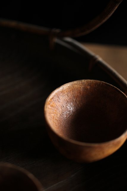 竹根 煎茶道具一式 急須 湯冷 茶入 煎茶椀 U215｜骨董店 のびる 古美術