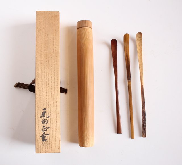 黒田正玄 松竹梅茶杓 X327｜骨董店 のびる 古美術 骨董 和風建具 蔵戸