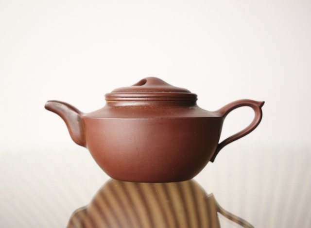 中国古美術/朱泥紫砂梅型茶壺/(底款有り)