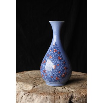 ☆ 12代今泉今右衛門 錦唐花模様花瓶 存在感ある一品です☆y252 ☆ 12