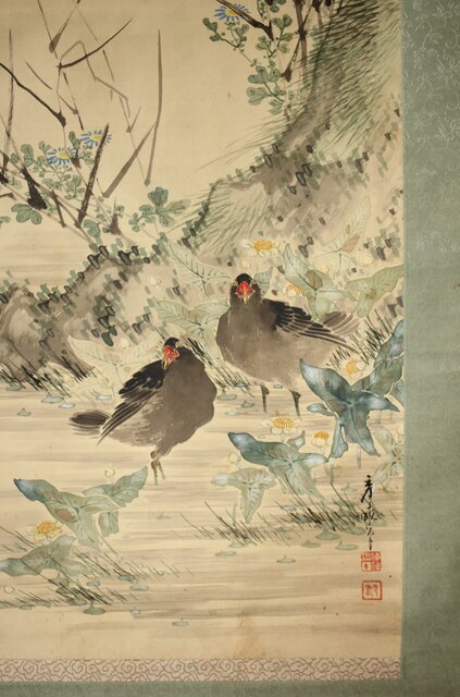 作者不詳 中国絹本 花鳥大主軸 作者不詳 中国絹本 花鳥大主軸 - メルカリ