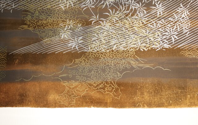 現代抽象画家 今井俊満 シルクスクリーン 20号大作 直筆サイン 金箔