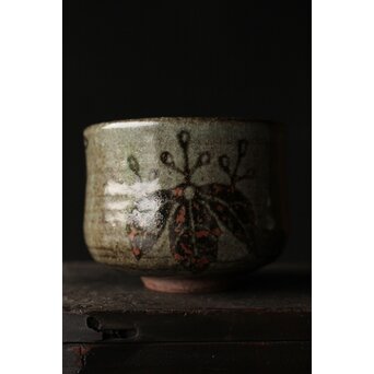 清水六兵衛 菊桐紋 絵唐津茶碗 藪内節庵敷箱 P368｜骨董店 のびる 古