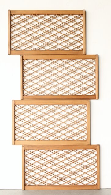 二重菱 小型組子欄間 4枚1組 R0270｜骨董店 のびる 古美術 骨董 和風