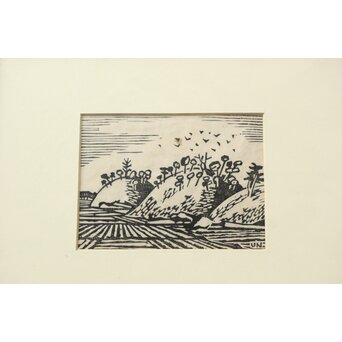 平塚運一 木版画 【新羅古墳群 慶州】Z565｜骨董店 のびる 古美術 骨董