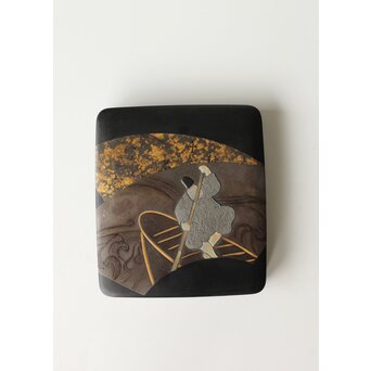 輪島塗 井波喜六斎 光琳蒔絵硯箱 Q382｜骨董店 のびる 古美術 骨董