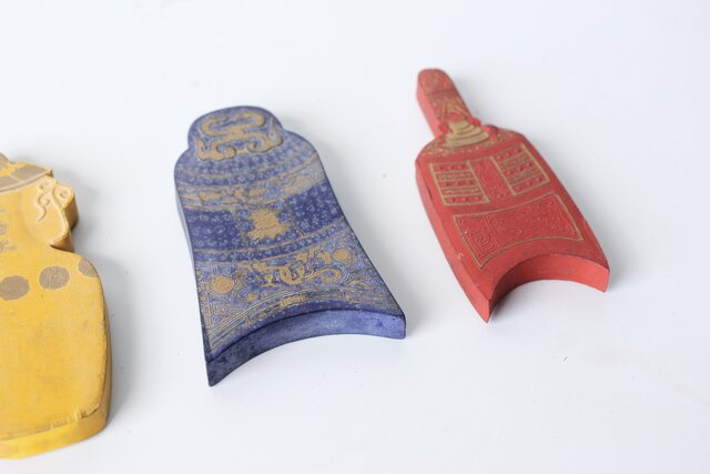 倣古墨 嘉慶墨 略園主人法墨 彩墨唐墨四種 U374｜骨董店 のびる 古美術