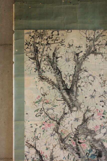 真作】田能村直入/権平図/書簡/人物図/農夫/横物/掛軸/名家伝来