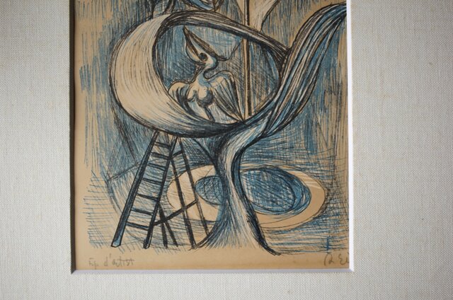 能登半島地震 日本画 原画 蔵石 絵画 リトグラフ 瑛九 Q Ei リトグラフ