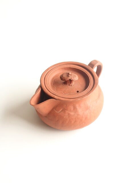 四代 伊奈長三 常滑焼 朱泥大急須 共箱 P589｜骨董店 のびる 古美術