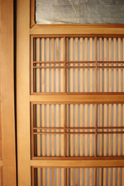 銀張 障子枠付 ハイサイズ格子戸 2枚1組 L1194｜骨董店 のびる 古美術