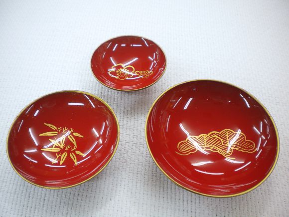 2211】屠蘇器 洗朱 輪島型 松竹梅