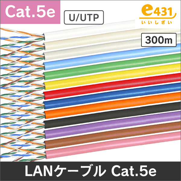 LANケーブル 300m巻/箱 Cat.5e ブラック: |e431（いいしざい） ネット