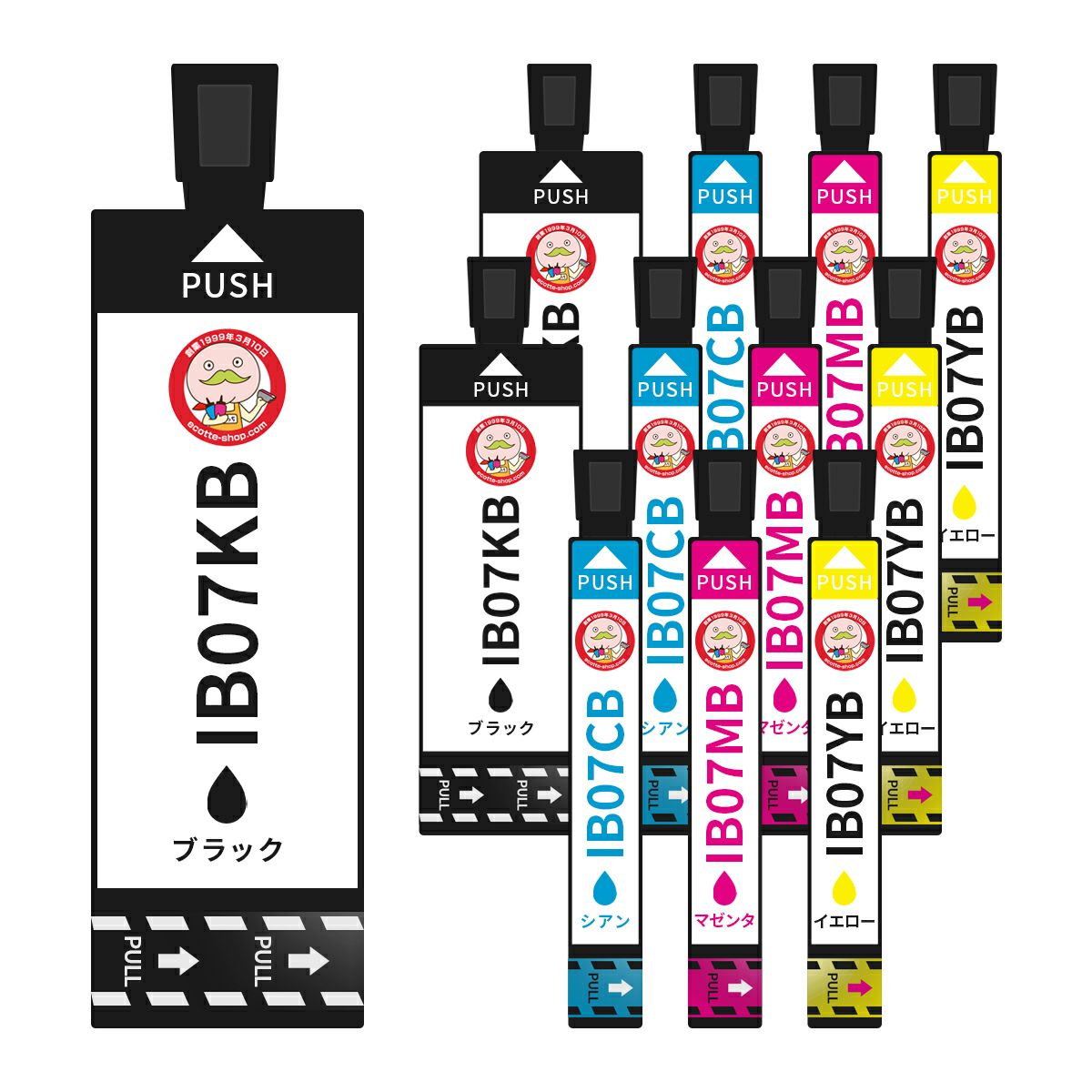 IB07 (IB07Aの大容量) マウス EPSON(エプソン) 互換インクカートリッジ