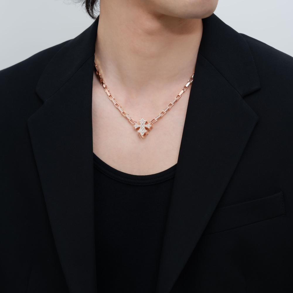 新品] ユキザキ ダブルトップ ピンクゴールド ネックレス W50113222