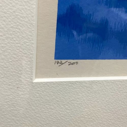 シルクスクリーン 額装 国武 久巳 「青い森の湖畔」｜トレファクONLINE