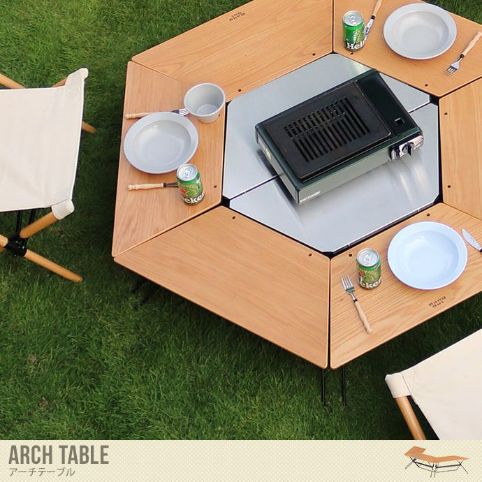 手裏剣テーブルセットTIVOLI チボリ WOODWORKS アウトドアテーブル