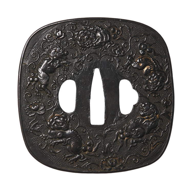 大聖寺伊万里 金襴手 獅子に金唐草 牡丹の図 4枚 A158A-AMf 大聖寺